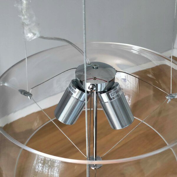 Lampa wisząca przezroczysta szklana kula 3xE27 ufo ANDROMEDA