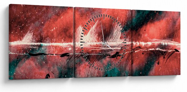 Obraz - Wybuch nafty (z zegarem) (90x30 cm)