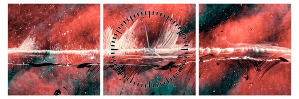 Obraz - Wybuch nafty (z zegarem) (90x30 cm)