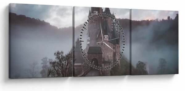 Obraz - Eltz Castle, Niemcy (z zegarem) (90x30 cm)