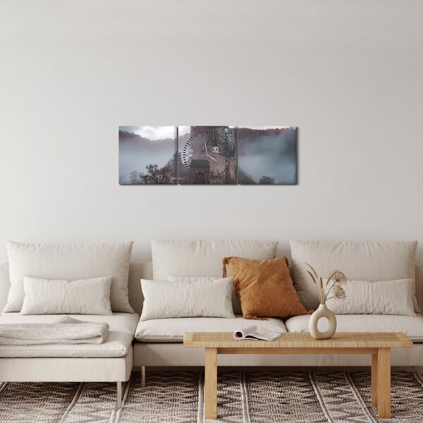 Obraz - Eltz Castle, Niemcy (z zegarem) (90x30 cm)