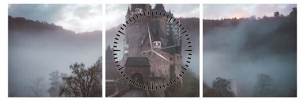 Obraz - Eltz Castle, Niemcy (z zegarem) (90x30 cm)