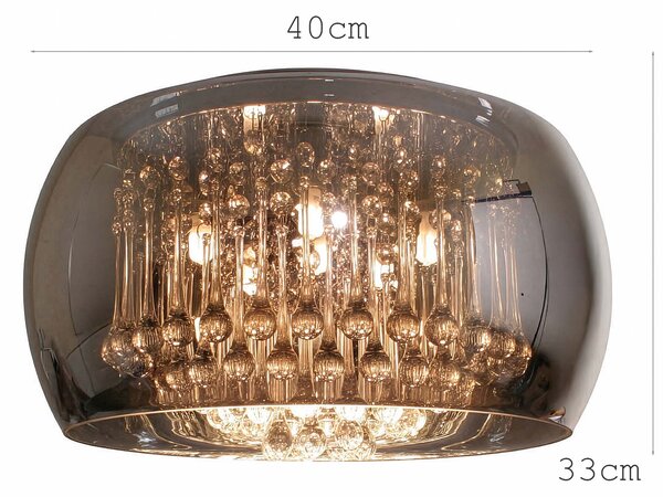 Elegancka lampa sufitowa z lustrzanym kloszem 40cm plafon