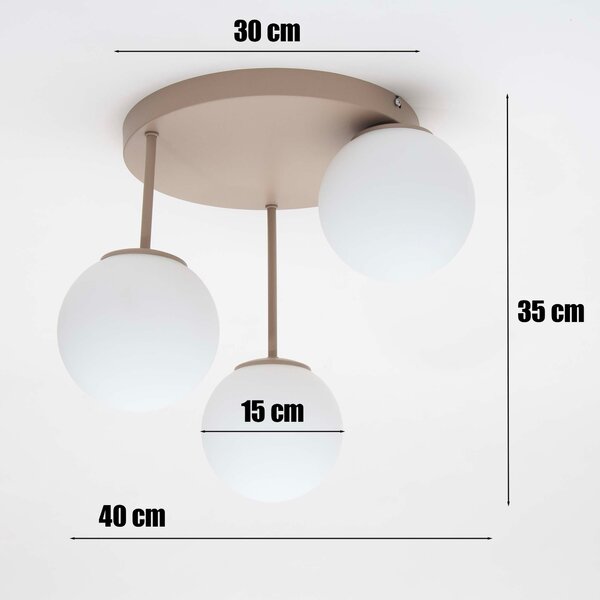 Lampa sufitowa Aurelia 3xE27 led beżowa kule