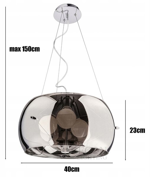 Lampa sufitowa glamour 3xE27 kula chrom nowoczesna ANDROMEDA