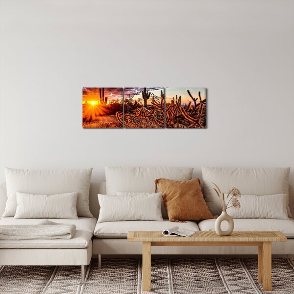 Obraz - Złota godzina pustyni (z zegarem) (90x30 cm)
