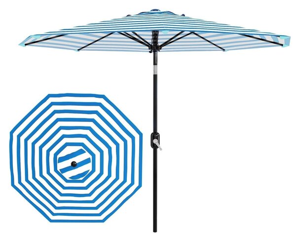 Parasol ogrodowy 2,7 m, okrągły, UPF 50+, wodoodporny, z koronką, na taras i balkon, 8 żeber, metalowa konstrukcja