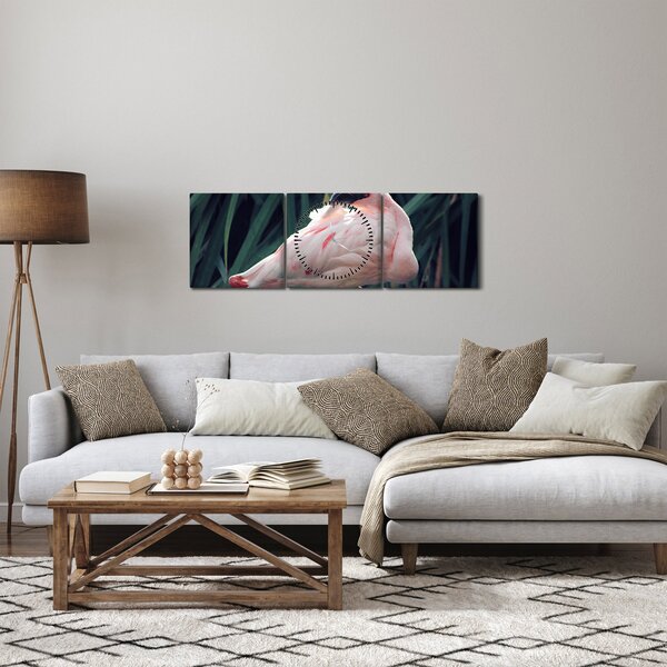 Obraz - Flaming (z zegarem) (90x30 cm)