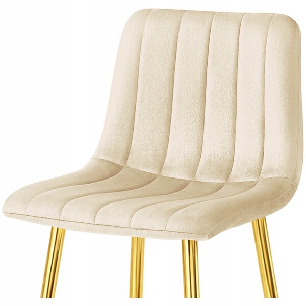 Hoker POZZA VELVET ze złotymi nogami, kremowy
