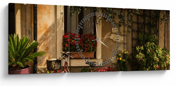 Obraz - Malownicze Włochy (z zegarem) (90x30 cm)