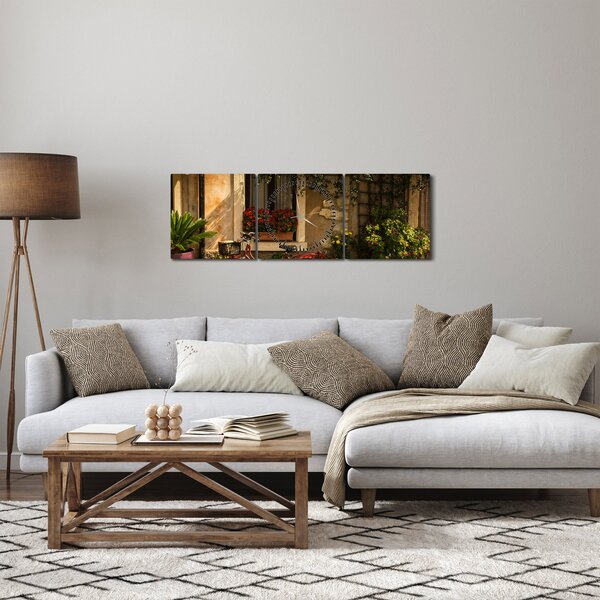 Obraz - Malownicze Włochy (z zegarem) (90x30 cm)