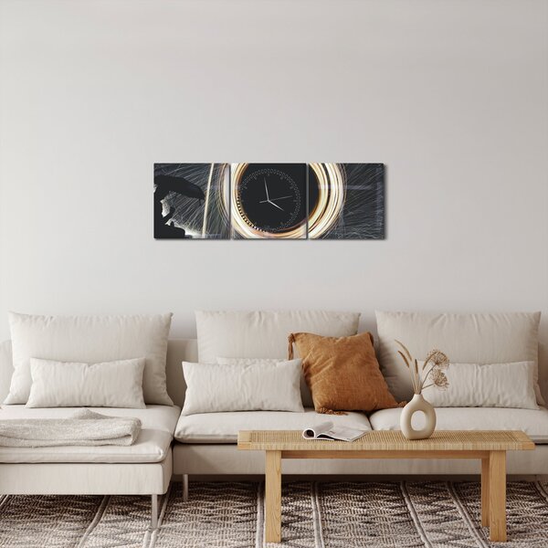 Obraz - Pokaz świateł w deszczu (z zegarem) (90x30 cm)
