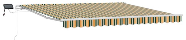 Markiza zwijana Zielony i żółty 400 × 300 cm Tkanina i Stal