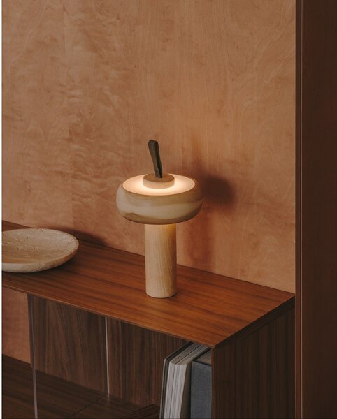 Lampa stołowa z litego drewna jesionowego LED ze ściemniaczem w naturalnym kolorze (wysokość 30 cm) Luba – Kave Home