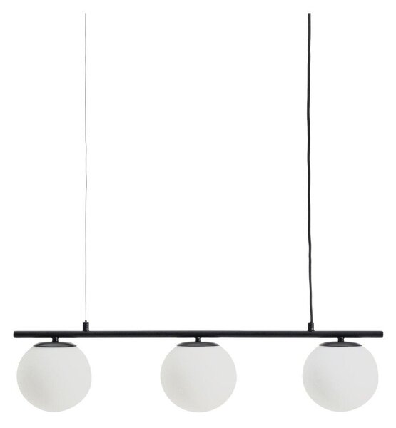 Biała/czarna metalowa lampa wisząca ze szklanym kloszem Brisia – Kave Home