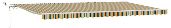 Markiza zwijana Zielony i Żółty 600 × 350 cm Poliester i Metal