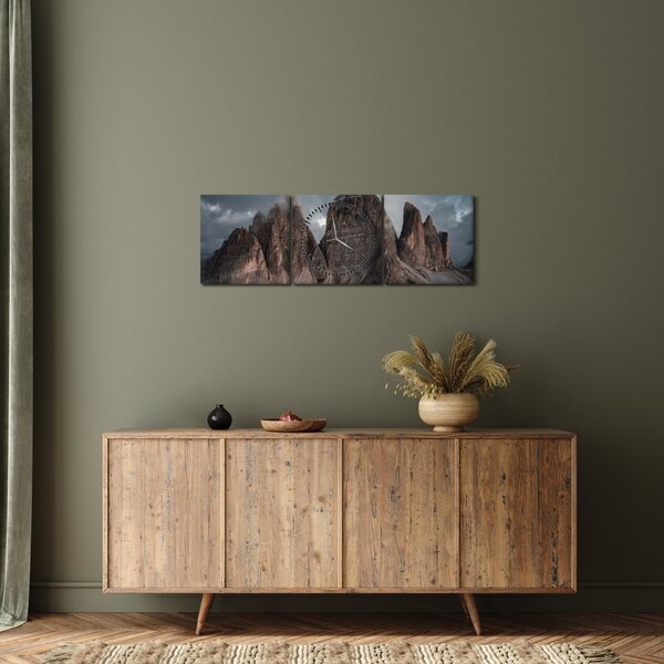 Obraz - Trzy Zęby, Włoskie Dolomity (z zegarem) (90x30 cm)