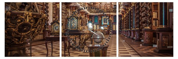 Obraz - Praga Clementinum (z zegarem) (90x30 cm)