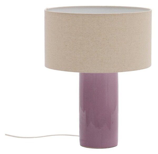 Fioletowa/beżowa lampa stołowa z tekstylnym kloszem (wysokość 52 cm) Toneric – Kave Home