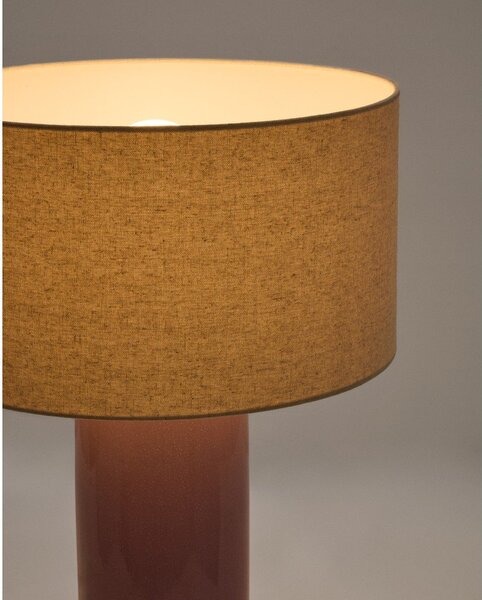 Fioletowa/beżowa lampa stołowa z tekstylnym kloszem (wysokość 52 cm) Toneric – Kave Home