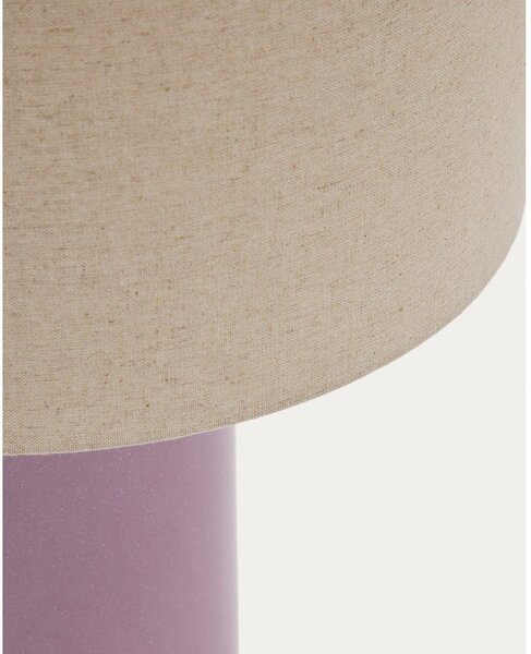 Fioletowa/beżowa lampa stołowa z tekstylnym kloszem (wysokość 52 cm) Toneric – Kave Home
