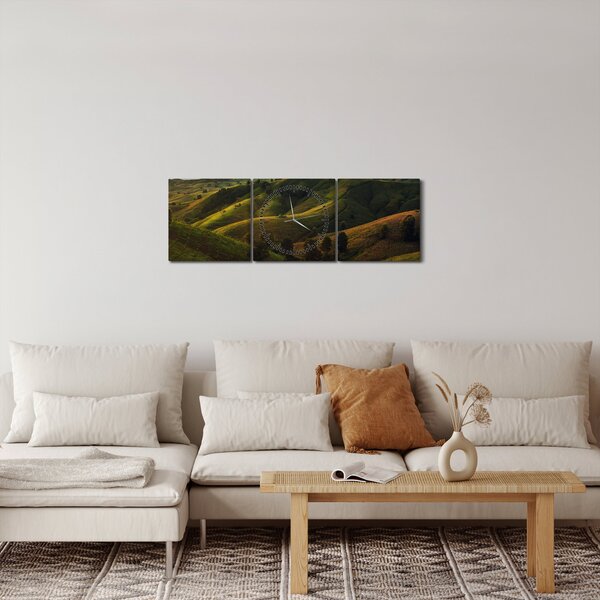 Obraz - Widok na tajskie wzgórza (z zegarem) (90x30 cm)