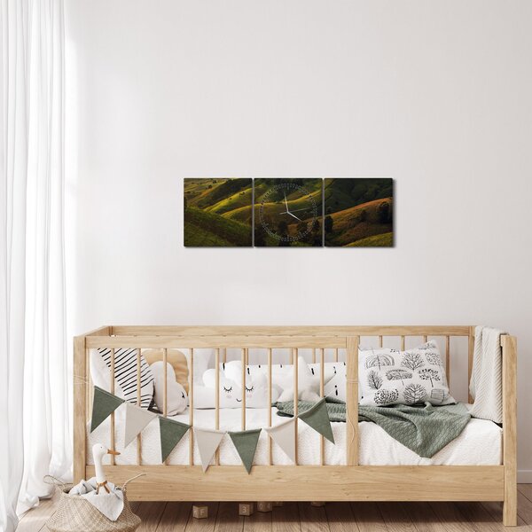 Obraz - Widok na tajskie wzgórza (z zegarem) (90x30 cm)