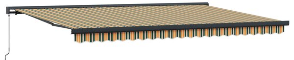 Markiza zwijana Zielony i Żółty 4 × 3 m Canvas i Aluminium