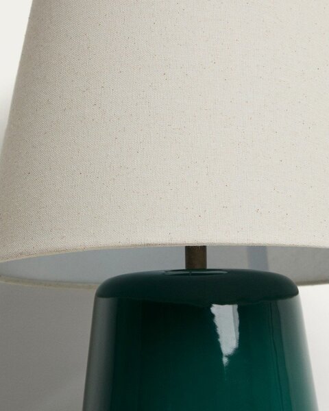 Zielona/w kolorze kości słoniowej lampa stołowa ceramiczna (wysokość 45,5 cm) Odra – Kave Home