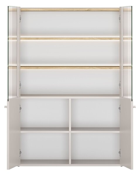 Witryna Elivo 100 cm dwudrzwiowa - kaszmir / dąb olejowany