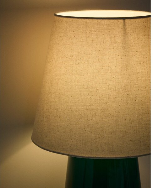 Zielona/w kolorze kości słoniowej lampa stołowa ceramiczna (wysokość 45,5 cm) Odra – Kave Home