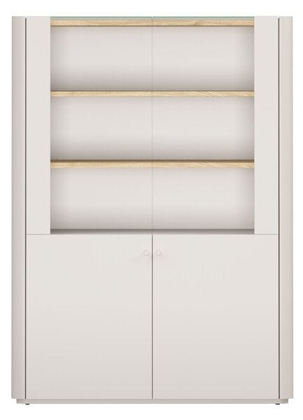 Witryna Elivo 100 cm dwudrzwiowa - kaszmir / dąb olejowany