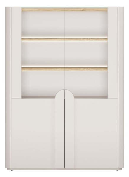Witryna Amilio 100 cm dwudrzwiowa - kaszmir / dąb olejowany / uchwyty kaszmir