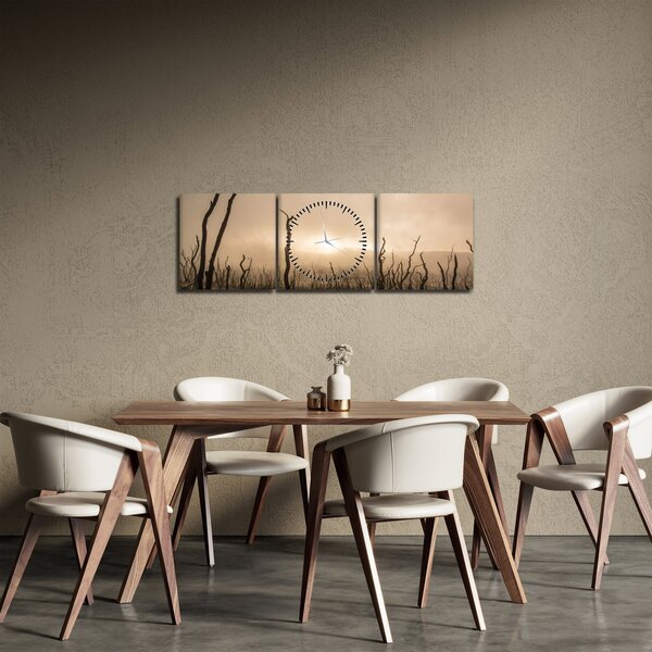 Obraz - Nagie drzewa (z zegarem) (90x30 cm)