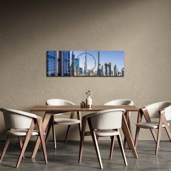 Obraz - Dubaj rano (z zegarem) (90x30 cm)
