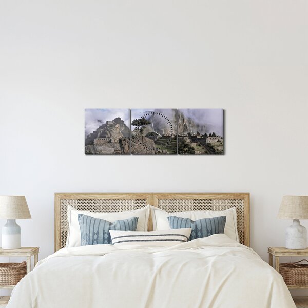 Obraz - Machu Picchu (z zegarem) (90x30 cm)