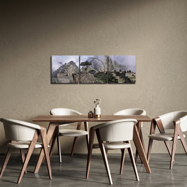 Obraz - Machu Picchu (z zegarem) (90x30 cm)