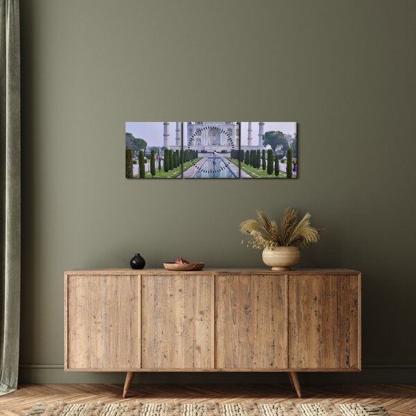 Obraz - Taj Mahal o wschodzie słońca (z zegarem) (90x30 cm)