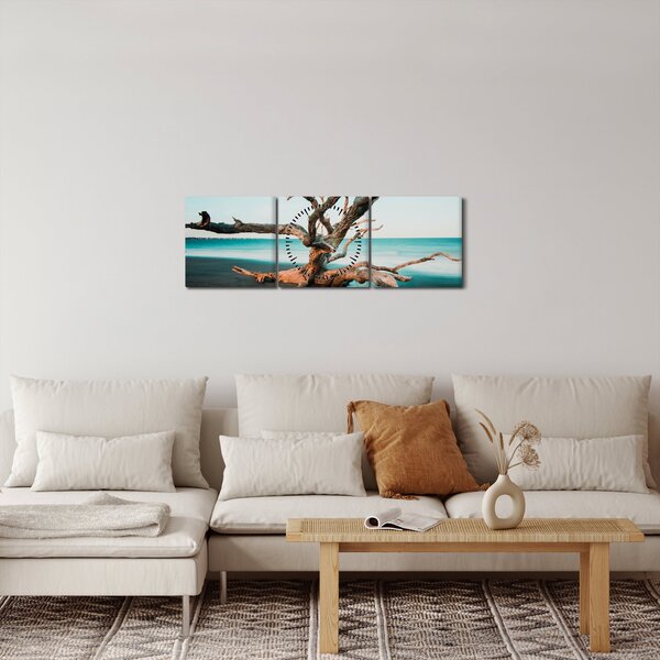 Obraz - Wyłowiono na plaży (z zegarem) (90x30 cm)