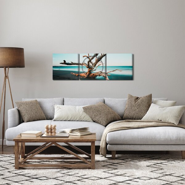 Obraz - Wyłowiono na plaży (z zegarem) (90x30 cm)