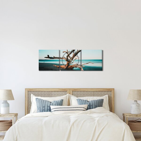 Obraz - Wyłowiono na plaży (z zegarem) (90x30 cm)