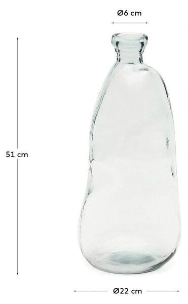 Wysoki wazon ze szkła z recyklingu (wysokość 51 cm) Brenna – Kave Home