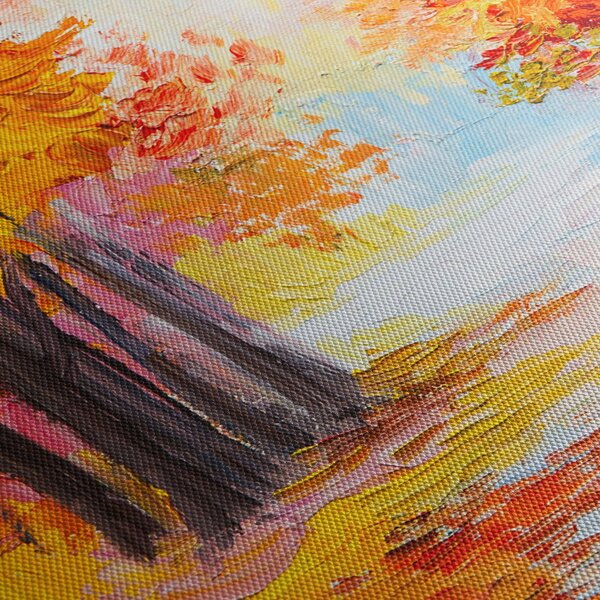 Obraz - Obraz olejny, kolorowa jesień (170x50 cm)