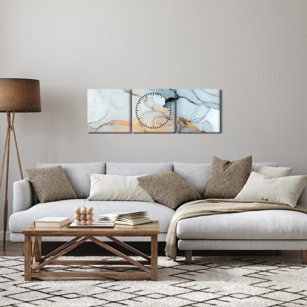 Obraz - marmur (z zegarem) (90x30 cm)