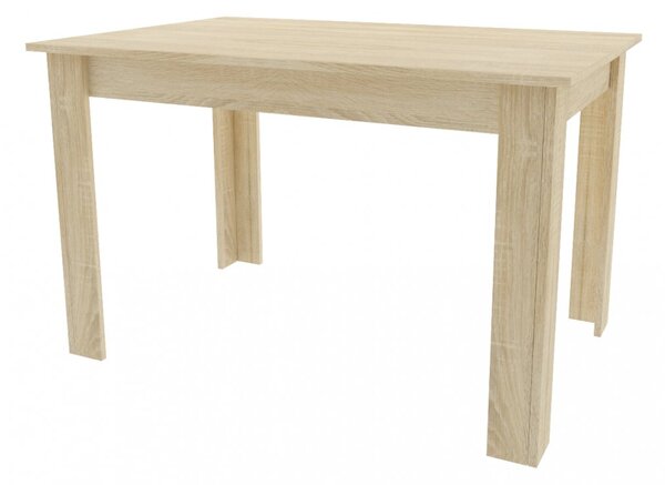 Zestaw jadalniany 1 + 4, stół UMEKO 120x80 cm dąb sonoma + różowe aksamitne krzesło KARA