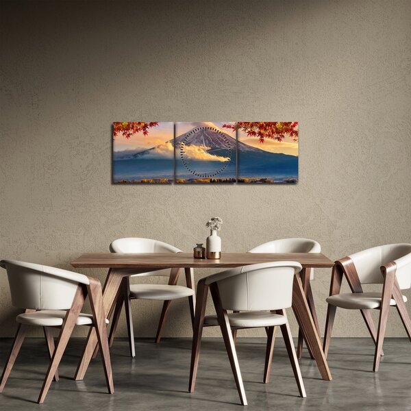 Obraz - Japonia, Góra Fuji (z zegarem) (90x30 cm)