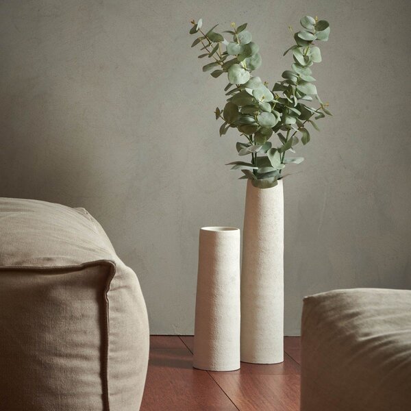 Biały ceramiczny wysoki wazon (wysokość 50 cm) Cone – S|P Collection