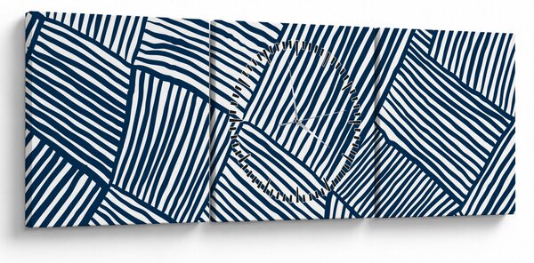 Obraz - linia 3D (z zegarem) (90x30 cm)