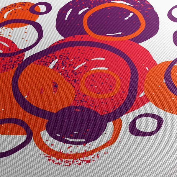 Obraz - Motyw z kółkami w ciepłych kolorach (z zegarem) (90x30 cm)