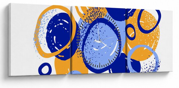 Obraz - Jasny motyw z kółkami (z zegarem) (90x30 cm)